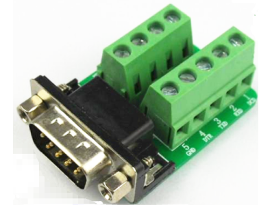Conector serial DB9 9 pinos RS232/RS485 macho com porca - Imagem 1