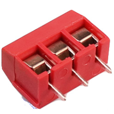 Borne KF301-3P 3 pinos 5,0/5,08 mm pino reto vermelho
