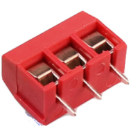 Borne KF301-3P 3 pinos 5,0/5,08 mm pino reto vermelho