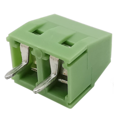 Borne PCB KF127-2P 2 pinos 5,0 mm reto verde