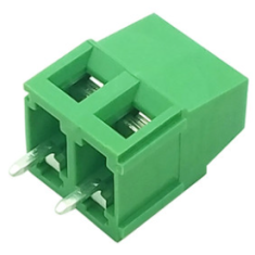 Bloco de terminais PCB KF128-2P 5,08 mm, pinos retos, verde