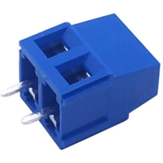 Borne para PCB KF128-2P 2 polos 5,08 mm pinos retos azul