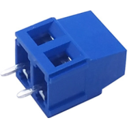 Borne para PCB KF128-2P 2 polos 5,08 mm pinos retos azul