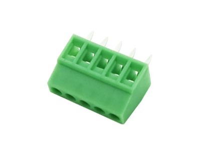 Borne PCB KF128-5P 5 pinos 2,54 mm, pinos retos tipo agulha, verde - Imagem 1
