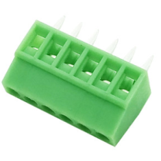 Bloco de terminais PCB KF128 6 posi&ccedil;&otilde;es 2,54 mm reto, verde
