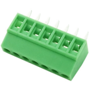 Borne terminal KF128 7 pinos retos 2,54 mm verde