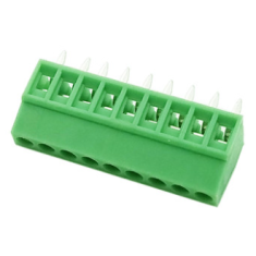 Borne PCB KF128-9P 9 posi&ccedil;&otilde;es 2,54 mm pinos retos verde
