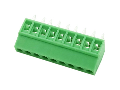 Borne PCB KF128-9P 9 posi&ccedil;&otilde;es 2,54 mm pinos retos verde - Imagem 1