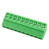 Bloco de Terminais para PCB KF128-10P Verde 2,54 mm Pinos Retos