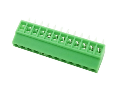 Borne KF128-12P 12 pinos passo 2,54 mm reto verde - Imagem 1