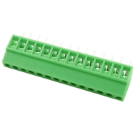 Bloco de bornes PCB KF128-14P reto 14 posi&ccedil;&otilde;es 2,54 mm verde