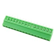 Bloco de Terminais KF128-16P 16 posi&ccedil;&otilde;es 2,54 mm reto verde para PCB