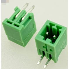 Borne terminal para PCB 2 pinos 2,54 mm KF2EDGR-2P Green agulha curva