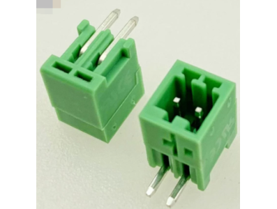 Borne terminal para PCB 2 pinos 2,54 mm KF2EDGR-2P Green agulha curva - Imagem 1