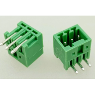 Bloco de terminais PCB 3 polos 2,54 mm KF2EDGR-3P verde, agulha curvada