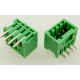 Borne para PCB KF2EDGR-4P 4 posi&ccedil;&otilde;es 2,54 mm agulha curva verde - Thumb - 1