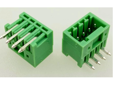 Borne para PCB KF2EDGR-4P 4 posi&ccedil;&otilde;es 2,54 mm agulha curva verde - Imagem 1
