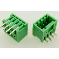 Borne para PCB KF2EDGR-4P 4 posi&ccedil;&otilde;es 2,54 mm agulha curva verde