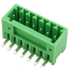 Borne KF2EDGR-7P 2,54 mm pinos curvos para PCB verde