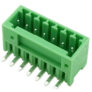 Borne KF2EDGR-7P 2,54 mm pinos curvos para PCB verde