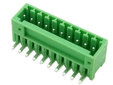 Bornes KF2EDGR-10P verde 2,54 mm pinos curvos - Imagem 1