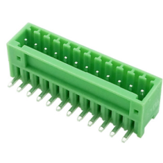 Bloco de terminais para PCB KF2EDGR-12P 2,54 mm agulha curvada, verde