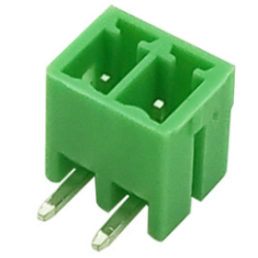 Borne para PCB KF2EDGR-2P 2 pinos 3,5 mm agulha curvada verde