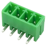 Bloco de terminais para PCB KF2EDGR-4P 3,5 mm agulha curvada verde