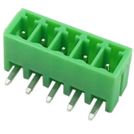 KF2EDGR-5P Bloco de terminais 5 polos 3,5 mm verde com agulhas curvas