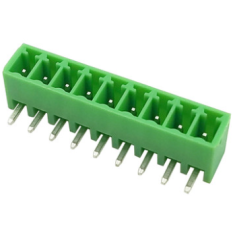 Bloco terminal PCB KF2EDGR-9P 3,5 mm agulha curvada verde