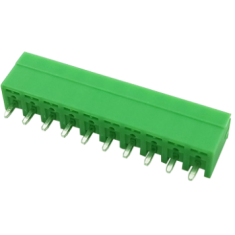 Bloco de terminais PCB KF2EDGV-10P 3,5 mm agulha reta verde