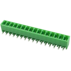 Bloco de terminais PCB KF2EDGR-16P 3,5 mm agulha curvada verde