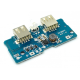 M&oacute;dulo PCB carregador e conversor boost (step-up) 3,7V para 5V 2A com dupla entrada Micro USB e LED para bateria 18650 DIY - Thumb - 7