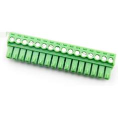 Borne terminal para PCB KF2EDGK-16P 16 pinos 3,81 mm verde