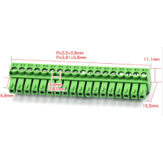 Borne para PCB KF2EDGK-18P 3,81 mm Verde