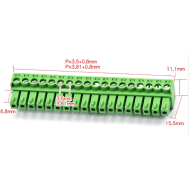 Borne para PCB KF2EDGK-18P 3,81 mm Verde