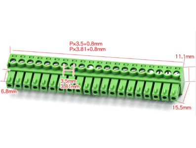 Borne terminal verde KF2EDGK-20P 3,81 mm para PCB - Imagem 1