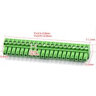 Borne terminal verde KF2EDGK-20P 3,81 mm para PCB
