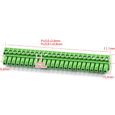 Conector de bornes para PCB KF2EDGK-24P 3,81 mm verde