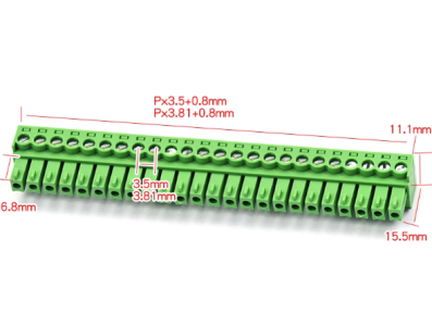 Conector de bornes para PCB KF2EDGK-24P 3,81 mm verde - Imagem 1