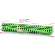 Conector de bornes para PCB KF2EDGK-24P 3,81 mm verde