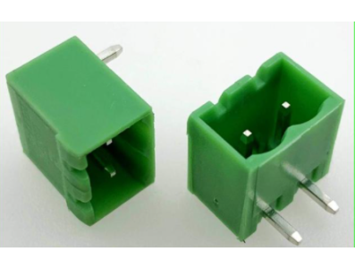Borne para PCB KF2EDGR-2P 2 polos 5,08 mm tipo veda&ccedil;&atilde;o verde agulha curva - Imagem 1