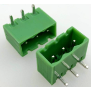 Borne PCB KF2EDGR-3P, tipo veda&ccedil;&atilde;o verde, 3 pinos, 5,08 mm, agulha curva