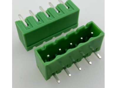 Borne terminal para PCB tipo veda&ccedil;&atilde;o verde KF2EDGR-5P 5,08 mm com pino curvo - Imagem 1
