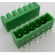 Borne PCB KF2EDGR-6P 6 polos 5,08 mm tipo veda&ccedil;&atilde;o verde com agulha curvada - Thumb - 1