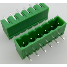 Borne PCB KF2EDGR-6P 6 polos 5,08 mm tipo veda&ccedil;&atilde;o verde com agulha curvada