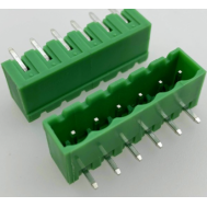 Borne PCB KF2EDGR-6P 6 polos 5,08 mm tipo veda&ccedil;&atilde;o verde com agulha curvada