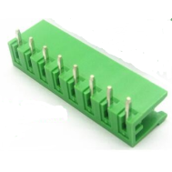 Bloco de terminais para PCB KF2EDGR-8P 8 polos 5,08 mm tipo aberto verde agulha curva