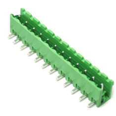 Bloco de terminais para PCB tipo aberto verde KF2EDGR-10P 5,08 mm agulha curva