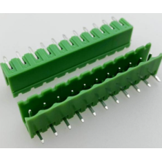 Borne para PCB tipo aberto verde KF2EDGR-11P, 11 polos, 5,08 mm, agulha curvada
